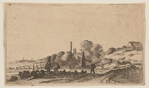 Figures on a Path before Farms on the Dunes, from Twelve Landscapes by Gillis van Scheyndel