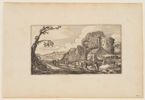 Path to Left of a Farm Dominated by a Round Tower, from Twelve landscapes with Figures by Gillis van Scheyndel