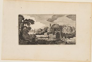 Pond before Wooden Bridge and a House, from Twelve Landscapes with Figures by Gillis van Scheyndel