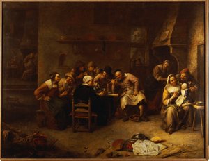 Peasants Drinking and Smoking in an Inn by Gillis van Tilborgh