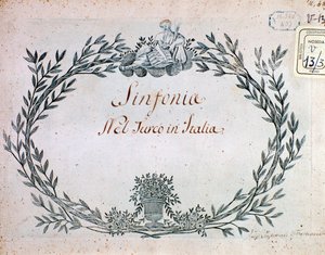 Page of musical score of the symphony of The Turk in Italy by Gioacchino Rossini by Gioachino Rossini