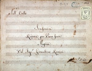 Sheet music for the reduced symphony for the piano of Otello, opera by Gioacchino Rossini