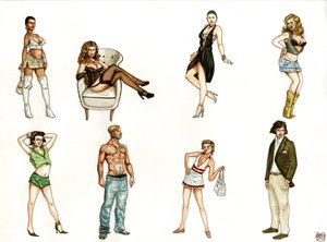 Costumes of Prostitutes and Gigolos with Provocative Attitudes and Different Styles