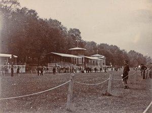 Policeman in a Racecourse during a Horse Race