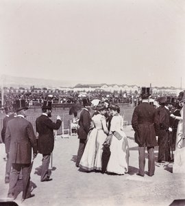 Viewers racecourse in the Cascine Park: Giovanni Fabbroni, Marchese Eugenio Niccolini and his wife, the Countess Guicciardini, L. Manara