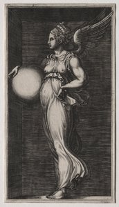 Allegorical Figure Holding a Sphere by Giorgio Ghisi