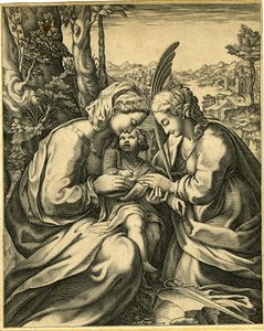 The Marriage of Saint Catherine by Giorgio Ghisi