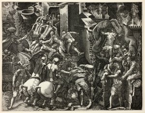 The Fall of Troy and the Escape of Aeneas by Giorgio Ghisi
