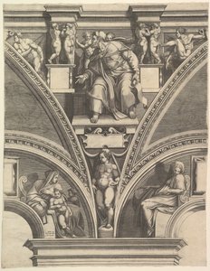 The Prophet Ezekiel, from the series of Prophets and Sibyls in the Sistine Chapel by Giorgio Ghisi