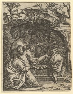 The Virgin of Sorrows: The Entombment, one of nine surrounding compartments