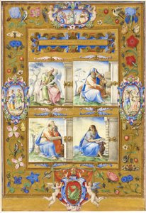 The Four Evangelists, within a Border of Flowers, Birds, and Insects