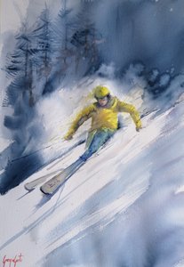 Downhill Skiing Action by Giorgio Gosti