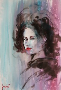 Expressive Watercolor Woman by Giorgio Gosti