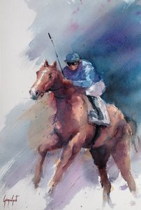Galloping Racehorse