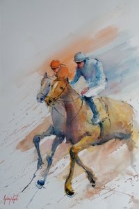 Galloping Racehorses by Giorgio Gosti