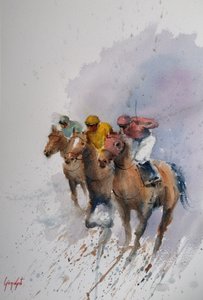 Galloping Racehorses