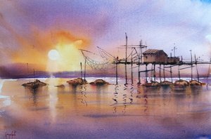 Golden Hour Fishing Pier by Giorgio Gosti