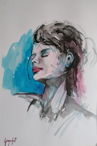 Serene Blue Portrait by Giorgio Gosti
