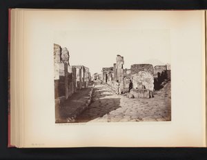 View of the Strada di Salustio in Pompeii, Italy by Giorgio Sommer (attributed to)