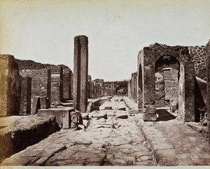 Structural Ruins Along the Strada di Stabia at the Archeological Site of Pompeii by Giorgio Sommer
