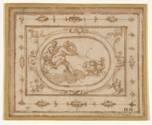 Aurora and Tithonius, study for a stage decoration for a performance of Aretino by Giorgio Vasari
