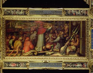 Pope Eugenius IV Arriving at Livorno from the Ceiling of the Salone dei Cinquecento, 1565