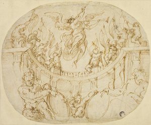 Study for Allegory of Two Quartieri of Florence by Giorgio Vasari