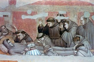 Death of St Francis and Inspection of Stigmata, c1320