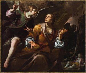 Hagar and the Angel, c.1640 by Giovacchino Assereto