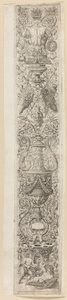 Two Children Wearing Helmets, Plate Three of Twelve Ornament Panels by Giovan Pietro Birago
