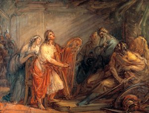 David Calming Saul with the Sound of the Harp by Giovanni Carnovali