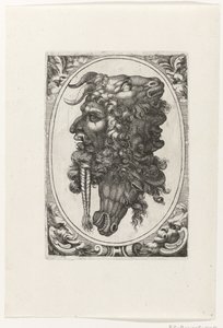 Composition of Two Faces, a Horse