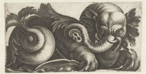 Sea Elephant with Leaf Ears (Friezes with Sea Monsters) by Giovanni Andrea Maglioli