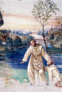 Maur walks on water to rescue St. Placid (detail) by Giovanni Antonio Bazzi Sodoma
