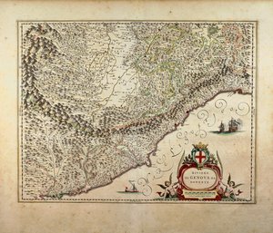 Map of Western Liguria Region by Giovanni Antonio Magini
