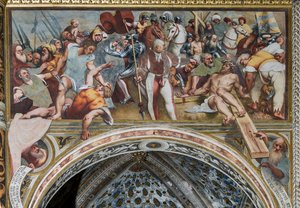 Jesus being nailed to the Cross
