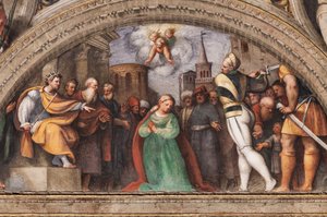 Lunette Depicting the Beheading of St. Catherine
