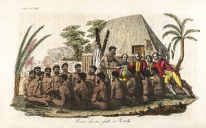 Hawaiian Natives Offer a Sacrificial Pig to Captain James Cook by Giovanni Antonio Sasso
