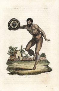 Naked Tattooed Man of Hawaii Dancing for Captain James Cook by Giovanni Antonio Sasso