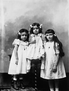Portrait in Studio of Three Children by Phillipe de Marlier