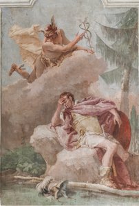 Palazzina (Small Building), the Third Room or Room of the Aeneid: "Aeneas Dreams of Mercury Who Orders Him to Leave"