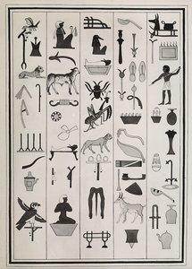 Drawings of the Decorations from Inside the Tomb of Pharaoh Psammetic I, Reproduced in 1817 by Giovanni Battista Belzoni, Housed in the British Museum, London