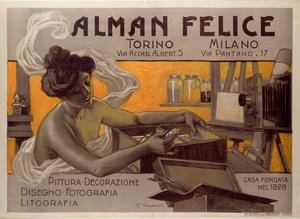 Advertising Poster for Alman Felice, Torino - Milano, Italy