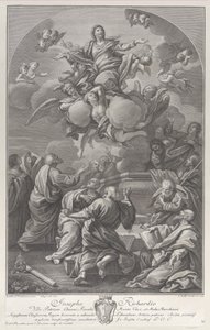 The Assumption of the Virgin, who rises from the tomb surrounded by Apostles, 1778 by Giovanni Battista Cecchi
