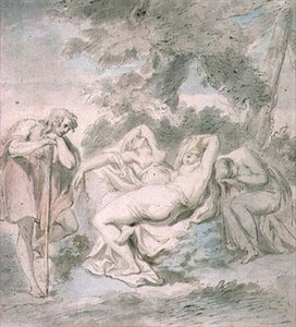 Cimon and Iphigenia with Two Female Attendants in a Landscape by Giovanni Battista Cipriani