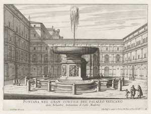 Fountain in the Cortile del Belvedere in the Vatican by Giovanni Battista Falda