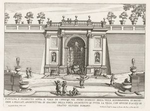 Fountain in the Gardens of Villa Aldobrandini in Frascati