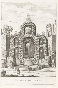 Fountain with Doves in the Gardens of Villa Doria Pamphilj in Rome by Giovanni Battista Falda