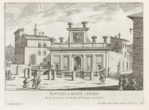 Fountain on Piazza Montecitorio in Rome (Fontane di Roma) by Giovanni Battista Falda