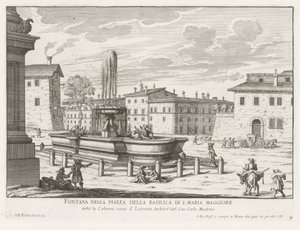 Fountain on Piazza di Santa Maria Maggiore in Rome by Giovanni Battista Falda